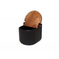 Andrea House - Κεραμικό Δοχείο Για Αλάτι Ceramic Black/Acacia Andrea House - Κεραμικό Δοχείο Για Αλάτι Ceramic Black/Acacia