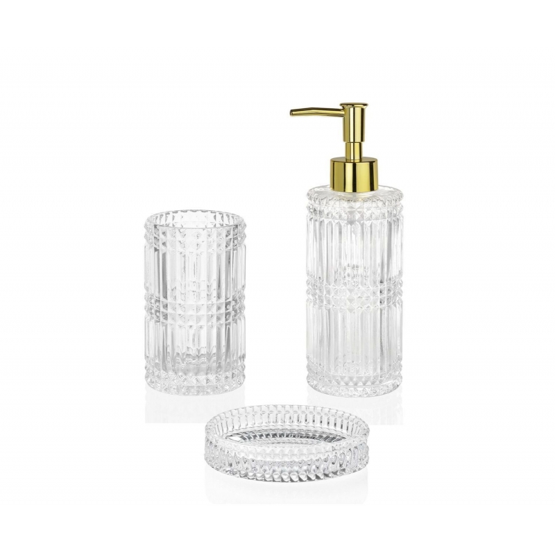 Andrea House - Αντλία Για Σαπούνι Diamond Glass Golden