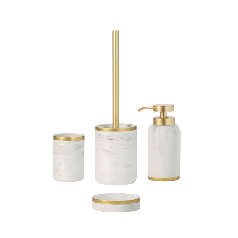 Andrea House - Ποτηράκι Για Οδοντόβουρτσες Classic Marble Effect White Andrea House - Ποτηράκι Για Οδοντόβουρτσες Classic Marble Effect White