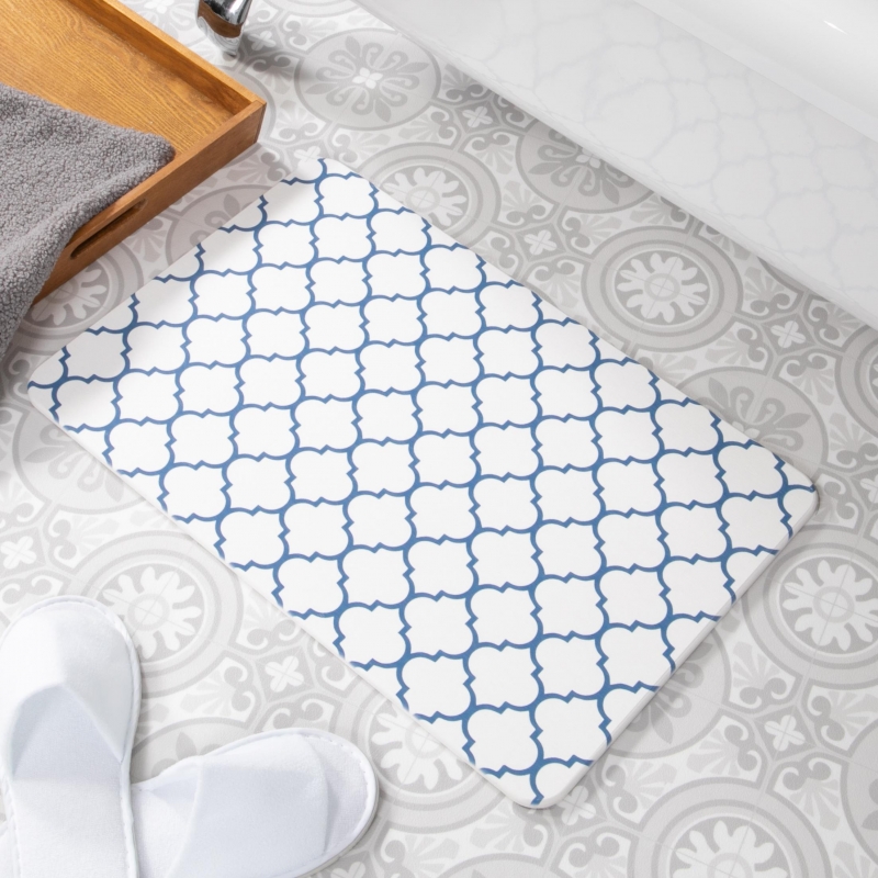 Artsy Mats - Αντιολισθητικό Πατάκι Μπάνιου BlueTrellis White Stone 39x60cm