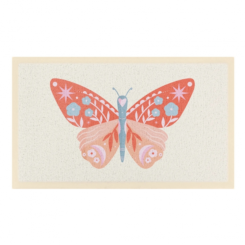 Artsy Mats - Χαλάκι Εισόδου Orange Flower Butterfly 70x40cm Artsy Mats - Χαλάκι Εισόδου Orange Flower Butterfly 70x40cm