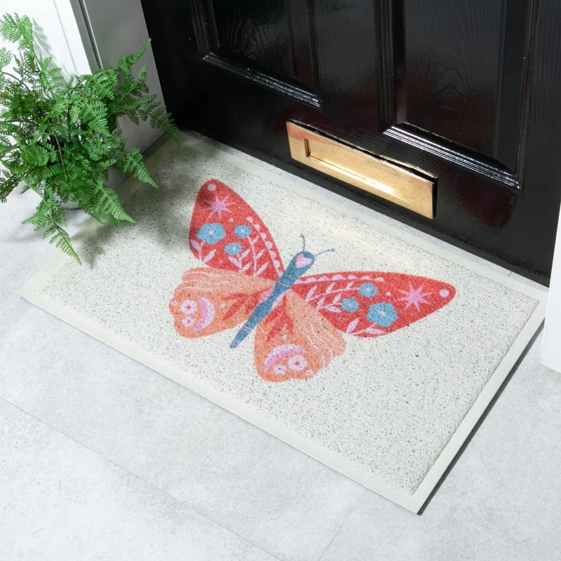 Artsy Mats - Χαλάκι Εισόδου Orange Flower Butterfly 70x40cm Artsy Mats - Χαλάκι Εισόδου Orange Flower Butterfly 70x40cm