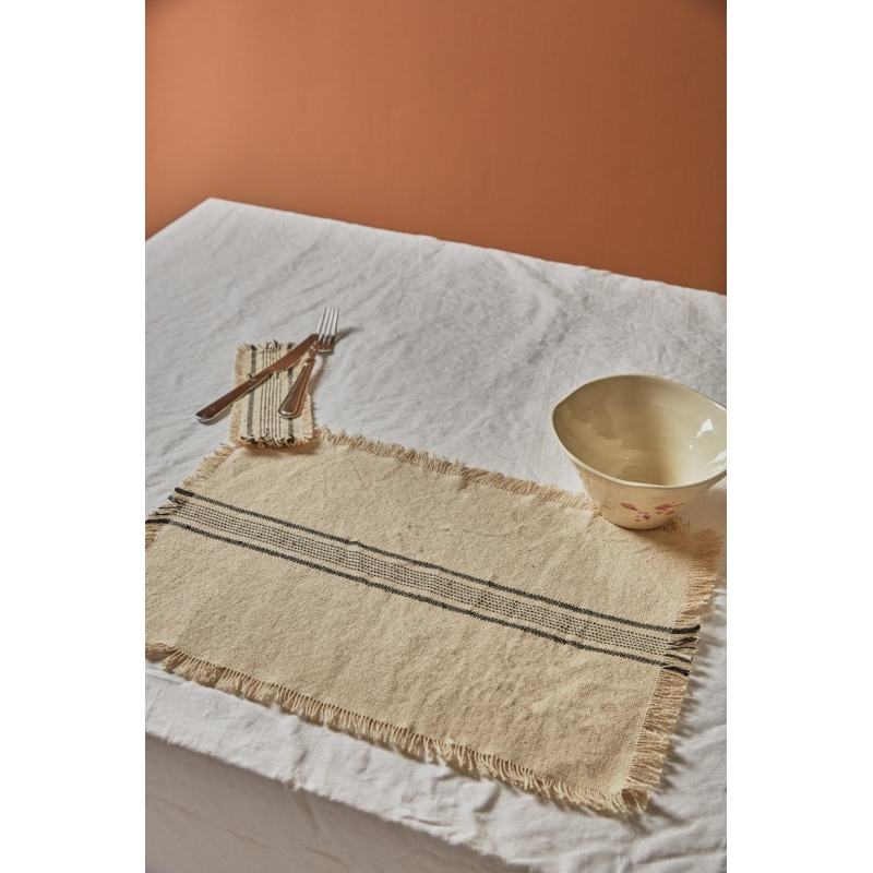 Calma House - Βαμβακερό Σουπλά Capri Black 35x50cm Calma House - Βαμβακερό Σουπλά Capri Black 35x50cm