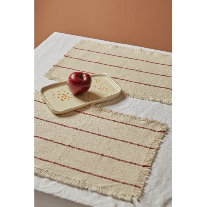 Calma House - Βαμβακερό Σουπλά Ploma Red 35x50cm