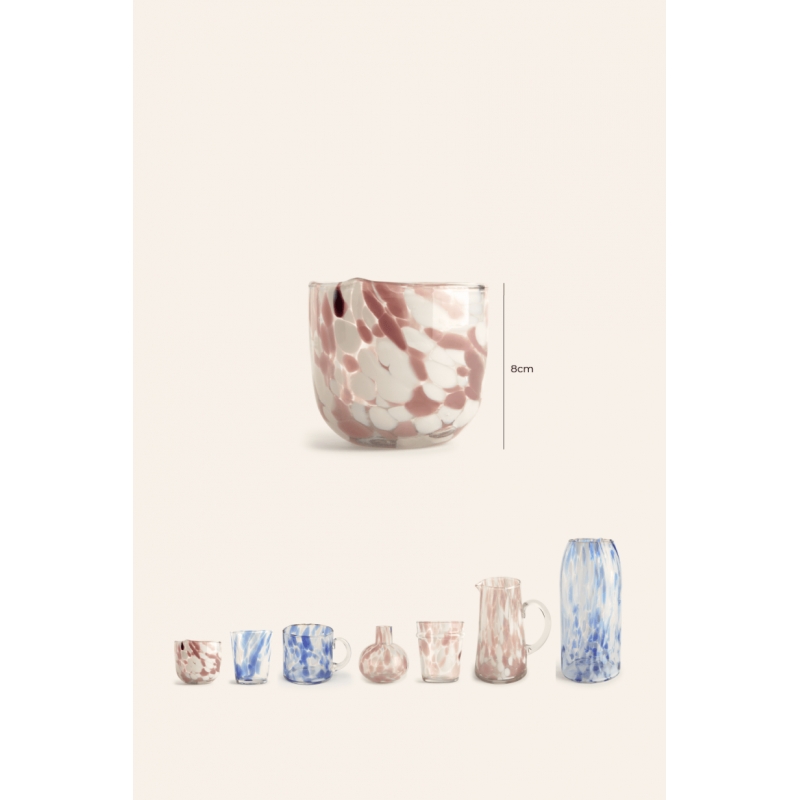 Calma House - Γυάλινο Ποτήρι Beira Pink 8x8cm
