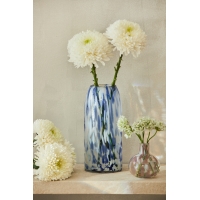 Calma House - Γυάλινο Βάζο Beira Blue 28cm