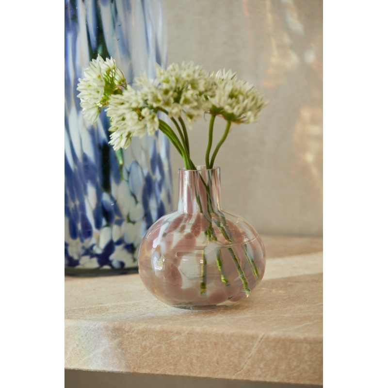Calma House - Στρογγυλό Γυάλινο Βάζο Beira Pink 10cm Calma House - Στρογγυλό Γυάλινο Βάζο Beira Pink 10cm