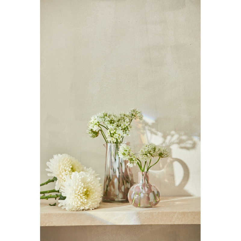 Calma House - Στρογγυλό Γυάλινο Βάζο Beira Pink 10cm Calma House - Στρογγυλό Γυάλινο Βάζο Beira Pink 10cm