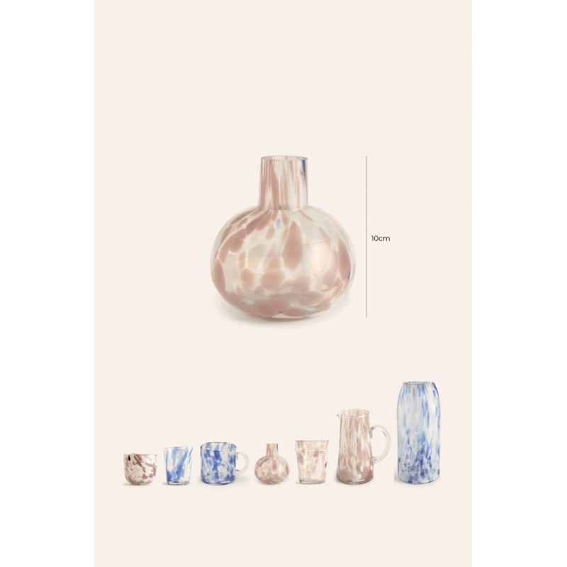 Calma House - Στρογγυλό Γυάλινο Βάζο Beira Pink 10cm Calma House - Στρογγυλό Γυάλινο Βάζο Beira Pink 10cm