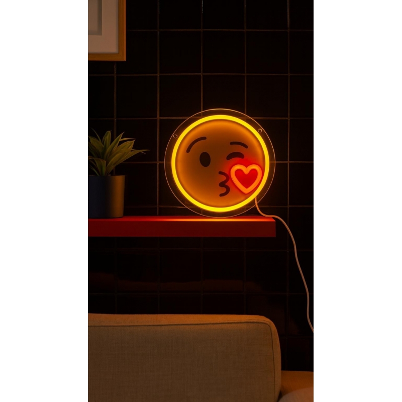 Light Me Up - Φωτιστικό Τοίχου NEON Emoji Kiss