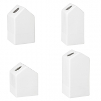 Raeder - Σετ 4 Μίνι Βάζα Πορσελάνης Houses White