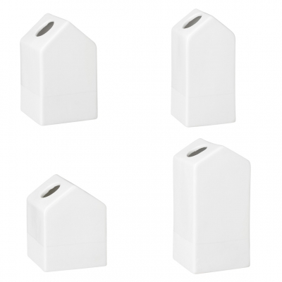 Raeder - Σετ 4 Μίνι Βάζα Πορσελάνης Houses White