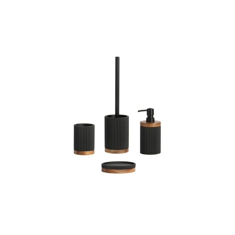 Andrea House - Ποτηράκι Για Οδοντόβουρτσες Wood/Black Andrea House - Ποτηράκι Για Οδοντόβουρτσες Wood/Black