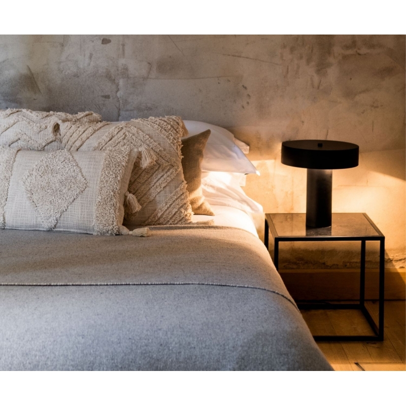 Andrea House - Βοηθητικό Τραπεζάκι Black Marble Cube