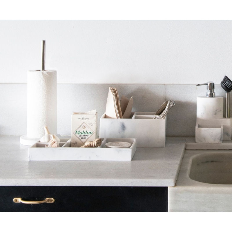 Andrea House - Βάση Οργάνωσης 3 Θέσεων White Marble Effect