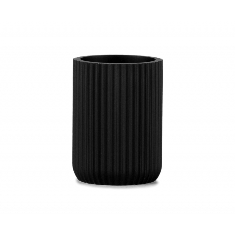 Andrea House - Ποτηράκι Για Οδοντόβουρτσες Black Resin Stripes Andrea House - Ποτηράκι Για Οδοντόβουρτσες Black Resin Stripes