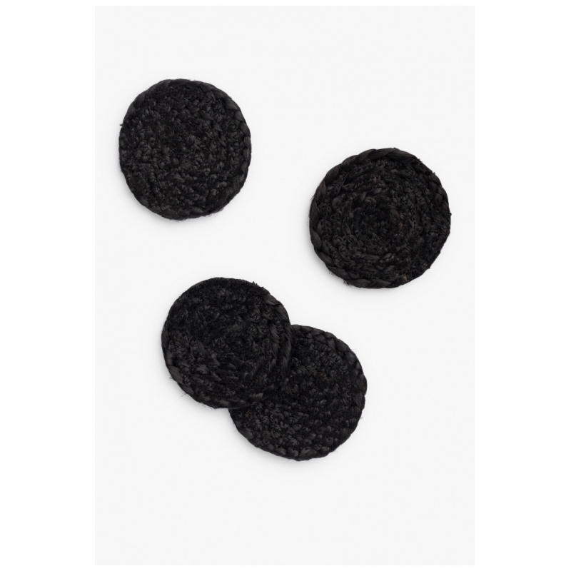 Calma House - Σετ 4 Σουβέρ Jute Ural Black 10cm