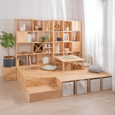 Ξύλινο παγκάκι με 2 θέσεις αποθήκευσης Nextdeco Natural Υ39x40x80εκ.