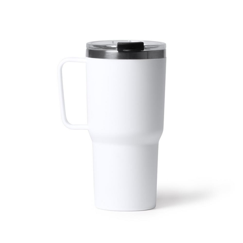 Θερμός - κούπα 600 ml λευκή ανοξείδωτο ατσάλι Υ18,9xØ9εκ.
