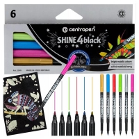 Centropen μαρκαδόροι "Shine 4black" 6 χρώματα Centropen μαρκαδόροι "Shine 4black" 6 χρώματα