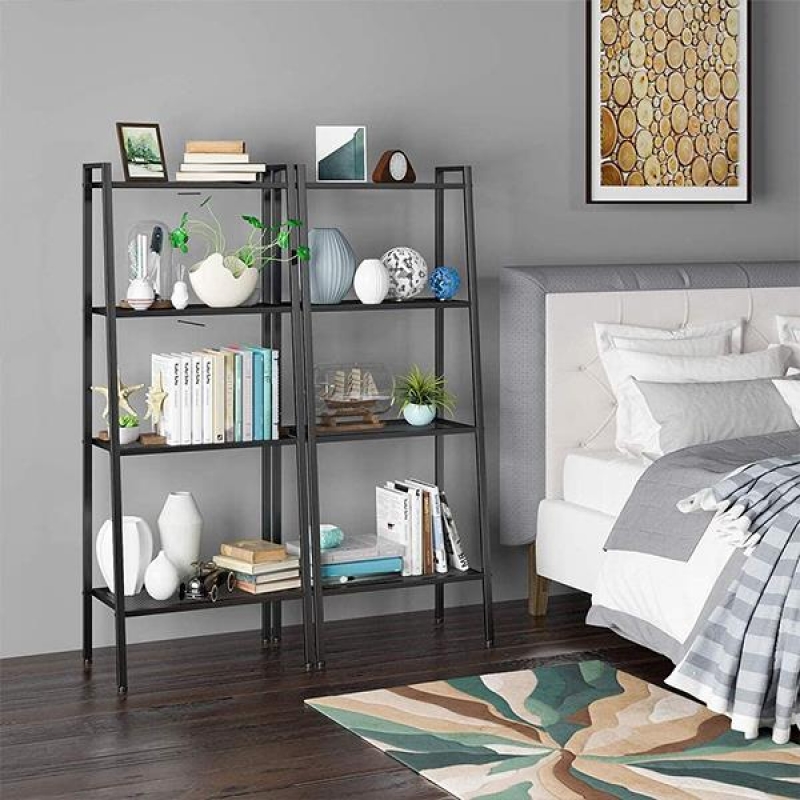 Ραφιέρα βιβλιοθήκη Nextdeco 4 επίπεδων μαύρη Υ147x60x35εκ. Ραφιέρα βιβλιοθήκη Nextdeco 4 επίπεδων μαύρη Υ147x60x35εκ.