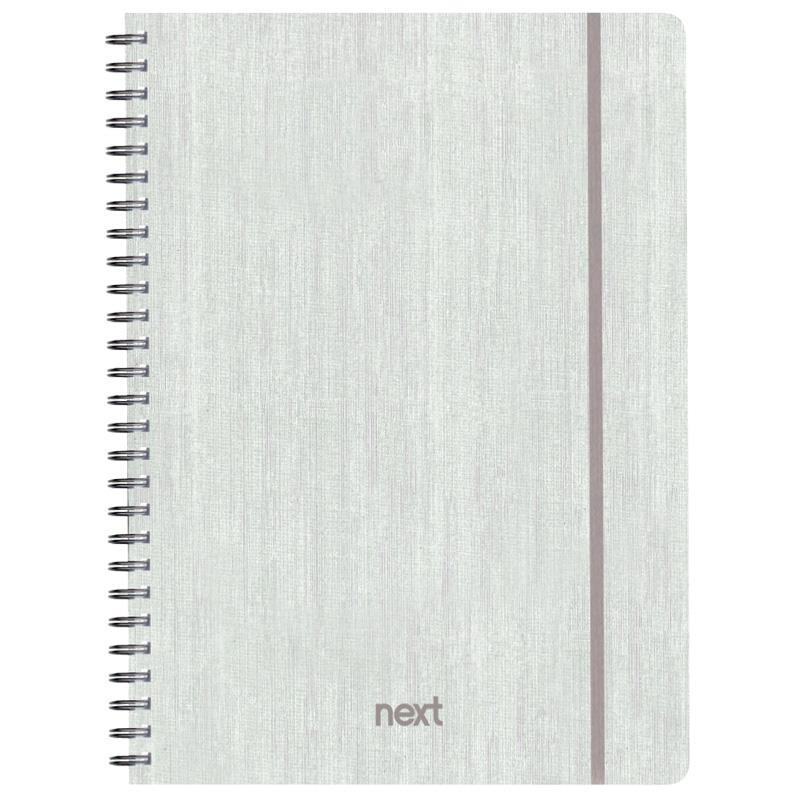 Next fabric τετράδιο σπιράλ λάστιχο λευκό 17x25εκ. 105φ. 3θ