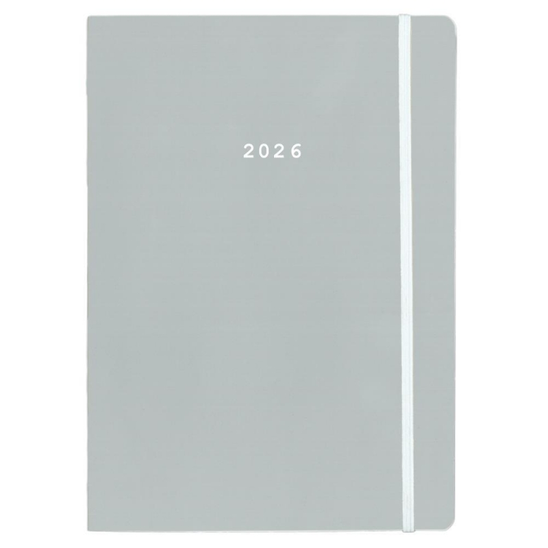 Next ημερολόγιο 2026 Pastel ημερήσιο flexi γκρι με λάστιχο 14x21εκ.