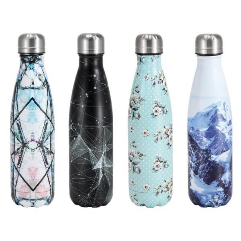Θερμός  - μπουκάλι Printed με διπλά τοιχώματα 500ml σε 4 σχέδια
