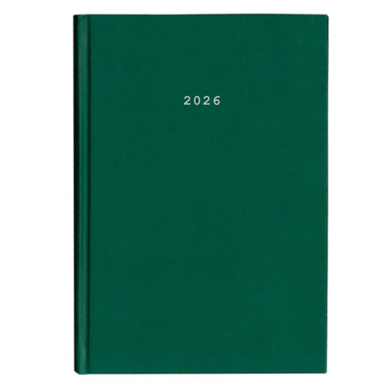 Next ημερολόγιο 2026 classic ημερήσιο δετό πράσινο 17x25εκ.