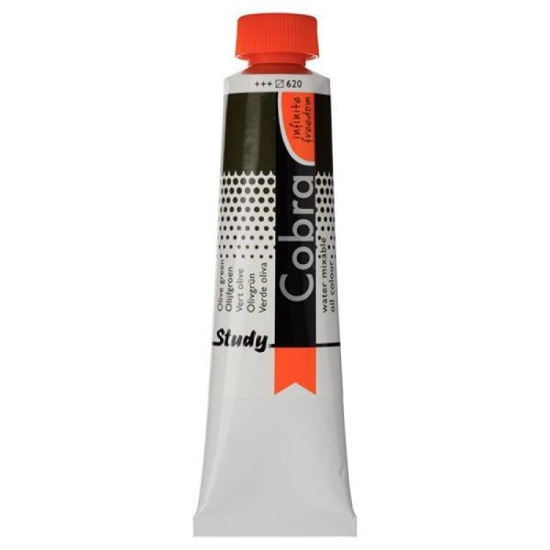 Talens Cobra Study water mixable oil 620 olive green 40ml. Talens Cobra Study water mixable oil 620 olive green 40ml.