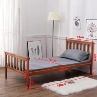 Κρεβάτι μονό Nexdeco Wilton (για στρώμα 90x190εκ.), σε φυσικό χρώμα Υ82x198x98εκ.
