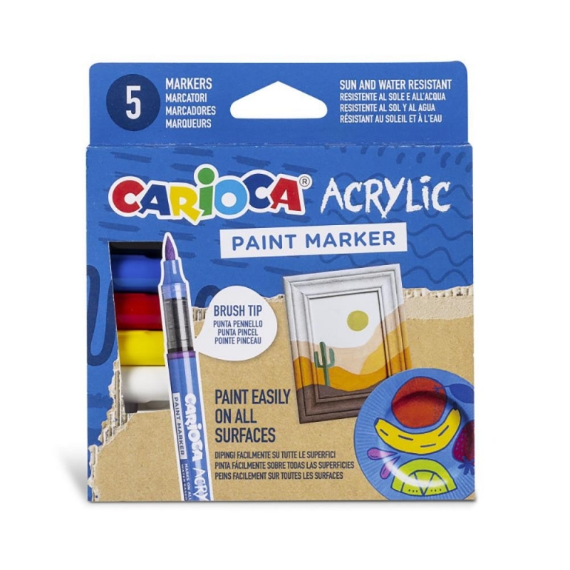 Carioca ακρυλικοί μαρκαδόροι 5 χρωμάτων