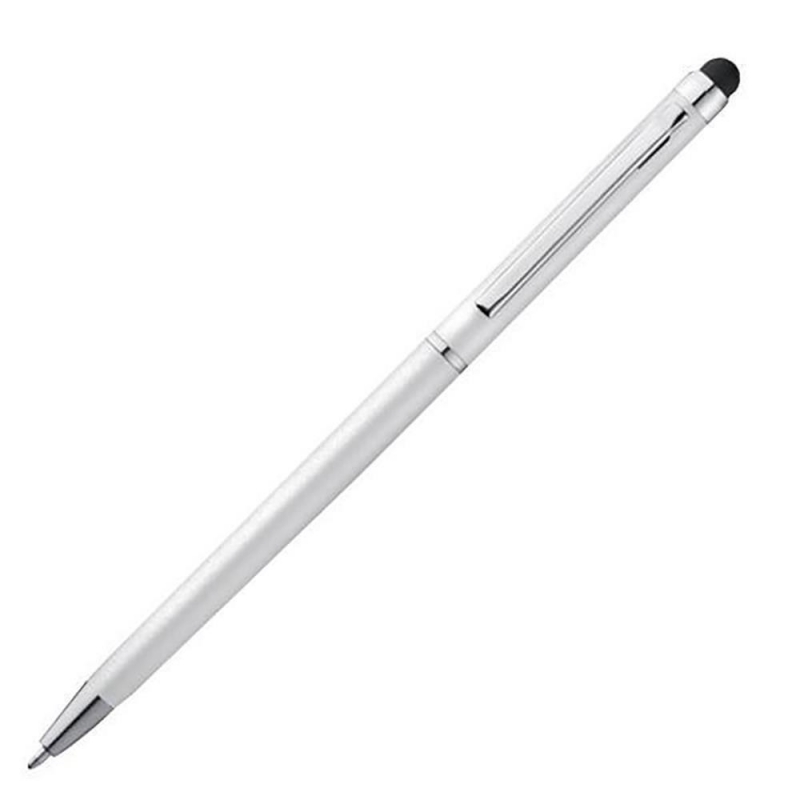 Στυλό- touch pen άσπρο 13xØ0,6εκ. Δυνατότητα εκτύπωσης.