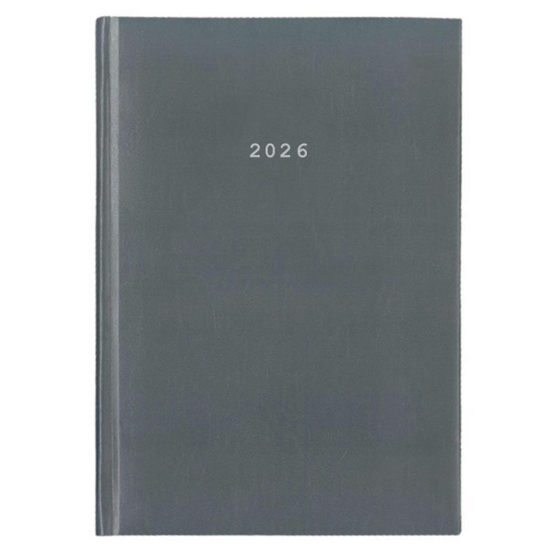 Next ημερολόγιο 2026 basic ημερήσιο δετό γκρι 12x17εκ.