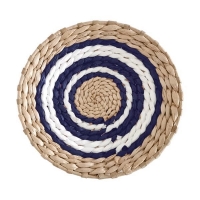 Δίσκος Boho διακοσμητικός ψάθινος φυσικό/λευκό/μπλε Ø25εκ. Δίσκος Boho διακοσμητικός ψάθινος φυσικό/λευκό/μπλε Ø25εκ.