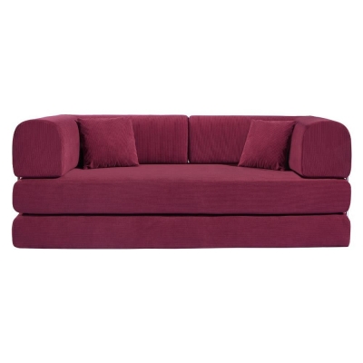 Compressed Nextdeco τριθέσιος καναπές-κρεβάτι μπορντώ 200x100x75εκ.