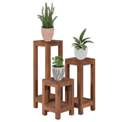 Ανθοστήλες Nextdeco Tribeca ανακυκλωμένο ξύλο teak Υ60x27x27εκ. - Υ50x19,5x19,5εκ.