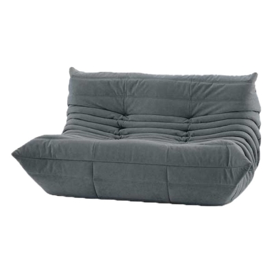 Καναπές διθέσιος Nextdeco Togo Alcantara σκούρο γκρι Υ70x132x102εκ