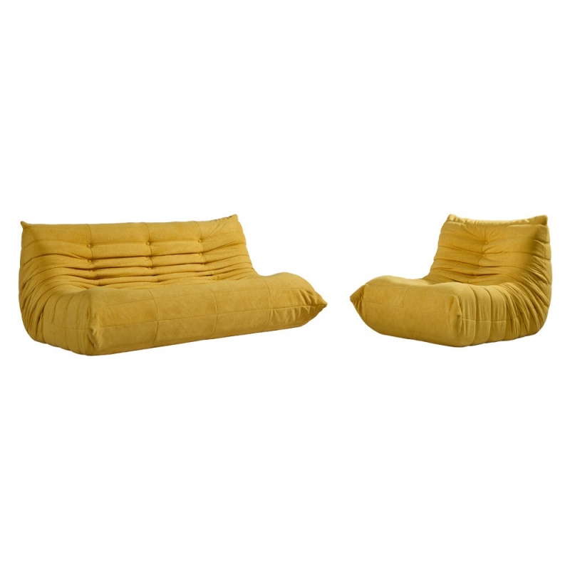 Compressed Nextdeco καναπές τριθέσιος Togo κίτρινος Υ70x174x102εκ. Compressed Nextdeco καναπές τριθέσιος Togo κίτρινος Υ70x174x102εκ.