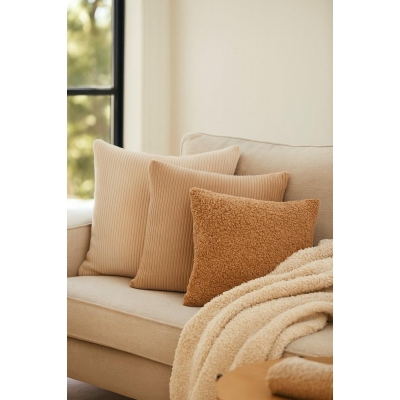 Κουβέρτα teddy fleece μπεζ 150x120εκ.