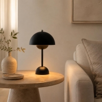 Φωτιστικό επιτραπέζιο Nextdeco LED μεταλλικό και ακρυλικό μαύρο αφής Φ18xΥ31εκ.