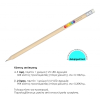 Μολύβι οικολογικό με σβήστρα 18xØ0.8εκ. Δυνατότητα εκτύπωσης