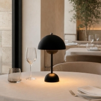 Φωτιστικό επιτραπέζιο Nextdeco LED μεταλλικό και ακρυλικό μαύρο αφής Φ18xΥ31εκ.