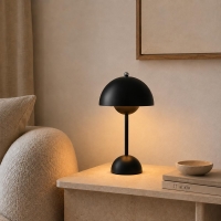 Φωτιστικό επιτραπέζιο Nextdeco LED μεταλλικό και ακρυλικό μαύρο αφής Φ18xΥ31εκ.