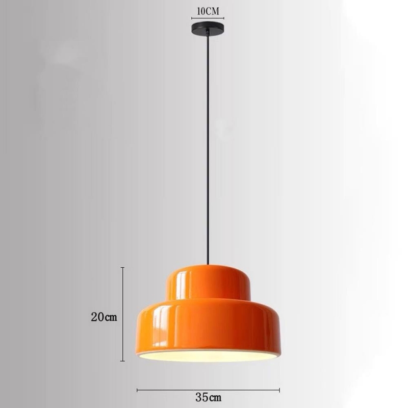 Φωτιστικό οροφής κρεμαστό Nextdeco μεταλλικό πορτοκαλί Φ34xΥ21εκ.