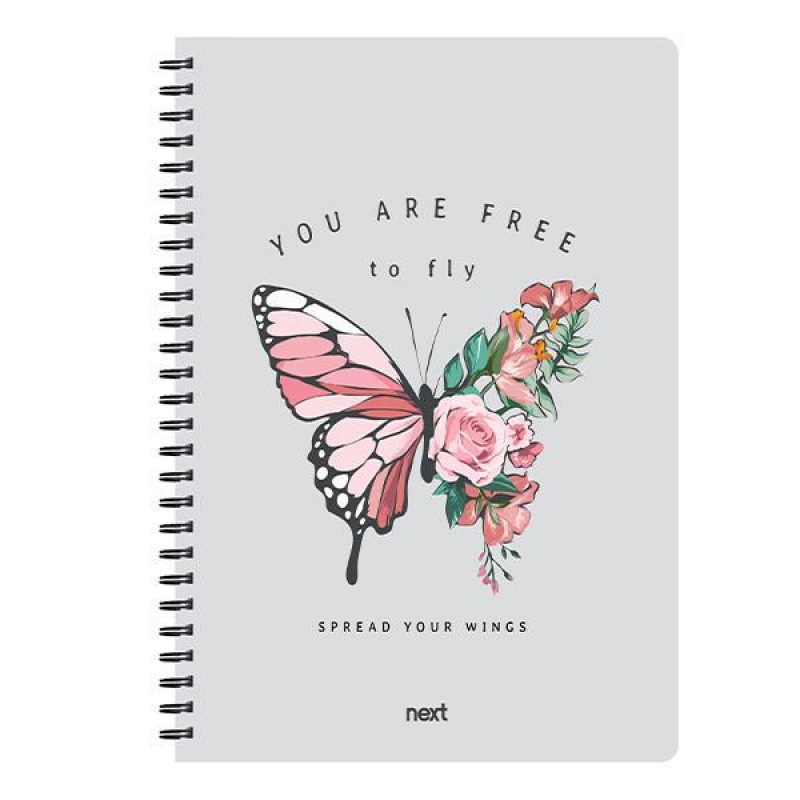Next trends butterfly τετράδιο σπιράλ 2 θέματα 70 φύλλα 21x29εκ.