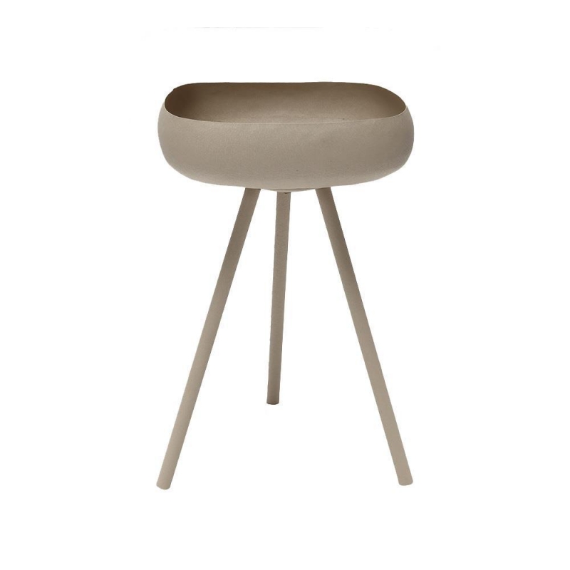 Τραπεζάκι - κομοδίνο μεταλλικό ματ Nextdeco γκρι Y47xØ32εκ.