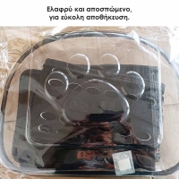 Τσάντα μεταφοράς κατοικιδίου PET διαφανής γκρι Υ28.5×42×32εκ.