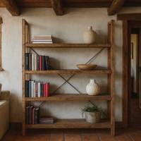 Ραφιέρα Nextdeco ανακυκλωμένο ξύλο teak - mahoni Υ200xM185xΠ39εκ Ραφιέρα Nextdeco ανακυκλωμένο ξύλο teak - mahoni Υ200xM185xΠ39εκ