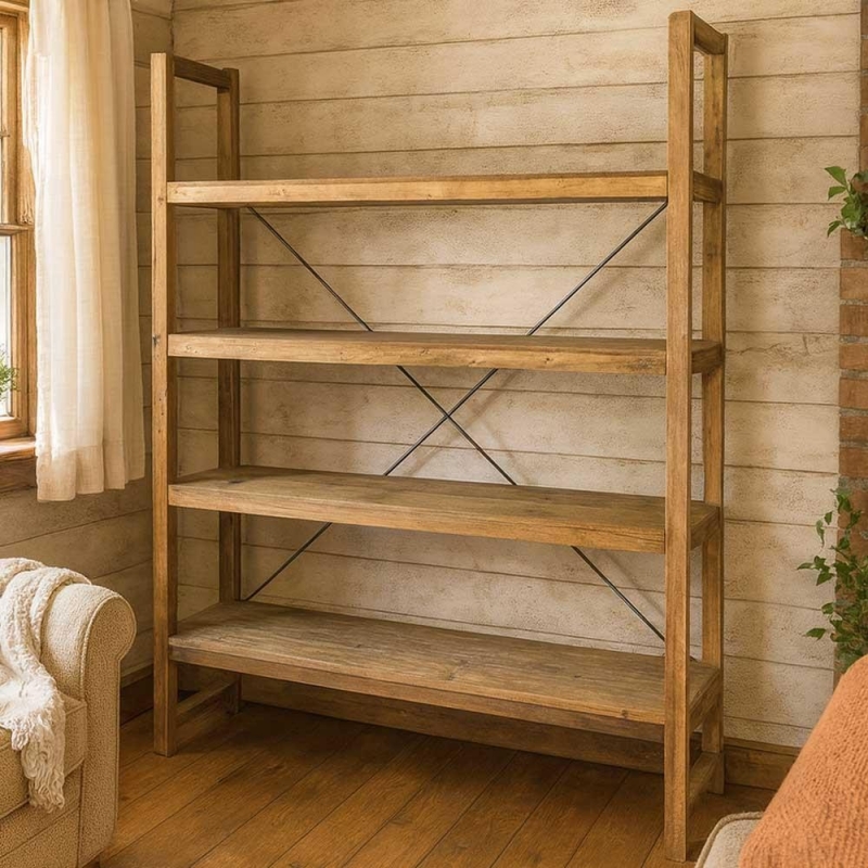Ραφιέρα Nextdeco ανακυκλωμένο ξύλο teak - mahoni Υ200xM185xΠ39εκ Ραφιέρα Nextdeco ανακυκλωμένο ξύλο teak - mahoni Υ200xM185xΠ39εκ